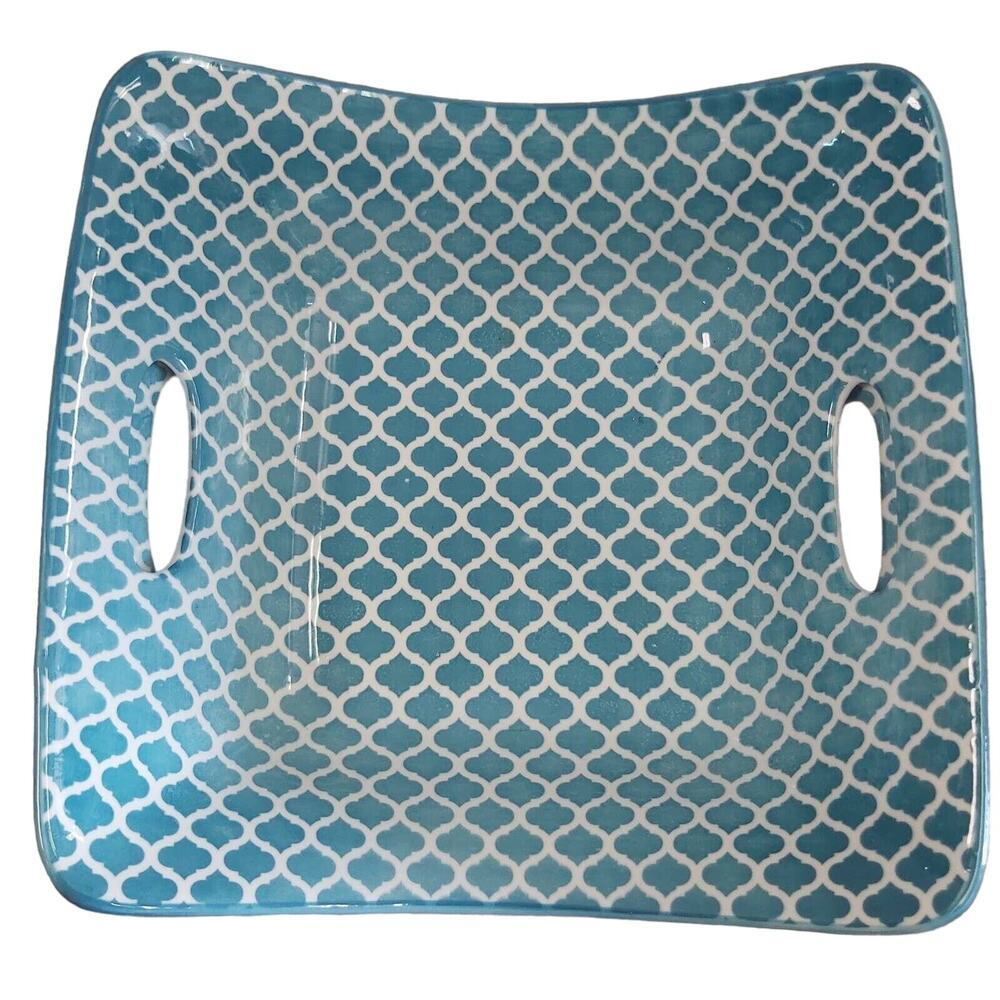 Certified Intl Bronson Pinchot Set of 2 Blue Square Serving Bowls